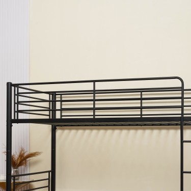 Κουκέτα ArteLibre NICKY Μαύρο Μέταλλο 210x97.5x151cm (Στρώμα 90x200cm)