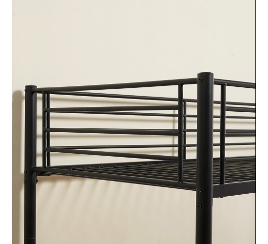 Κουκέτα ArteLibre NICKY Μαύρο Μέταλλο 97x210x160cm (Στρώμα 90x200cm)