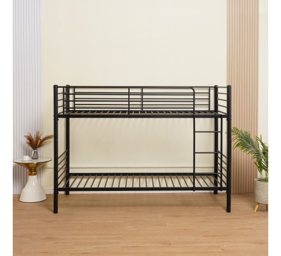 Κουκέτα ArteLibre NICKY Μαύρο Μέταλλο 97x210x160cm (Στρώμα 90x200cm)