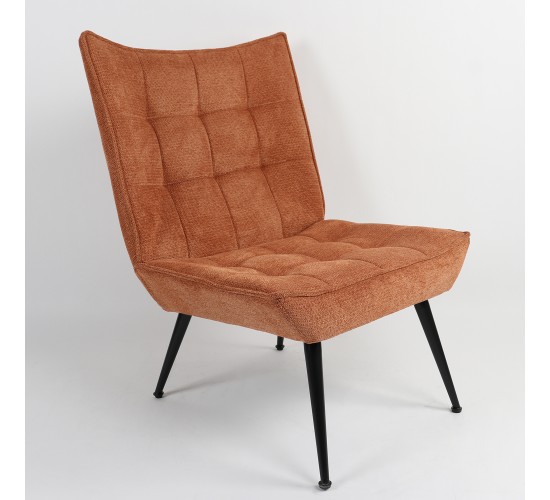Πολυθρόνα ArteLibre LAURINA Πορτοκαλί Ύφασμα/Μέταλλο 96x69x82cm