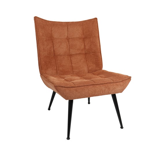 Πολυθρόνα ArteLibre LAURINA Πορτοκαλί Ύφασμα/Μέταλλο 96x69x82cm