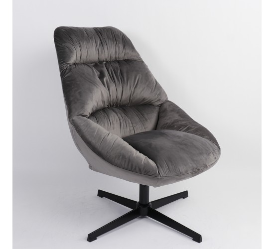 Πολυθρόνα ArteLibre CHANTIERI Γκρι Ύφασμα/Μέταλλο 94x71x83cm