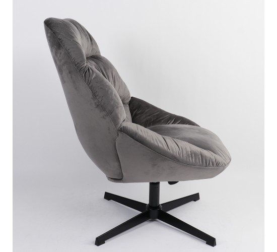 Πολυθρόνα ArteLibre CHANTIERI Γκρι Ύφασμα/Μέταλλο 94x71x83cm