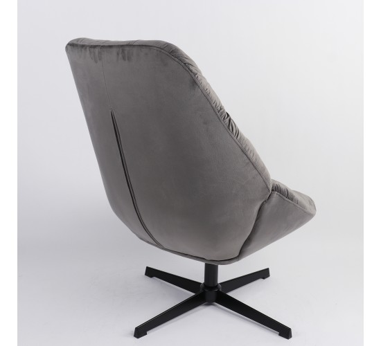 Πολυθρόνα ArteLibre CHANTIERI Γκρι Ύφασμα/Μέταλλο 94x71x83cm