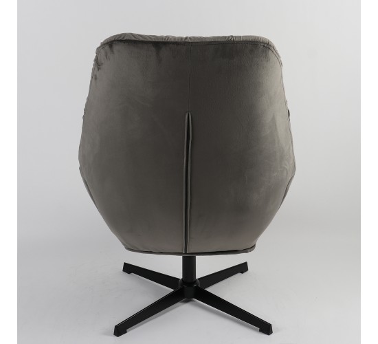 Πολυθρόνα ArteLibre CHANTIERI Γκρι Ύφασμα/Μέταλλο 94x71x83cm