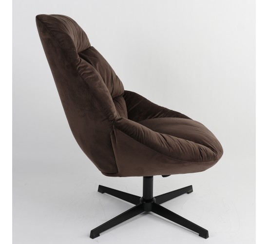 Πολυθρόνα ArteLibre CHANTIERI Καφέ Ύφασμα/Μέταλλο 94x71x83cm