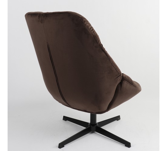 Πολυθρόνα ArteLibre CHANTIERI Καφέ Ύφασμα/Μέταλλο 94x71x83cm