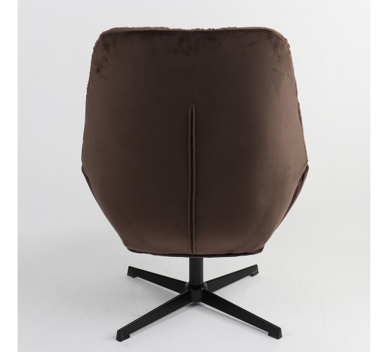 Πολυθρόνα ArteLibre CHANTIERI Καφέ Ύφασμα/Μέταλλο 94x71x83cm