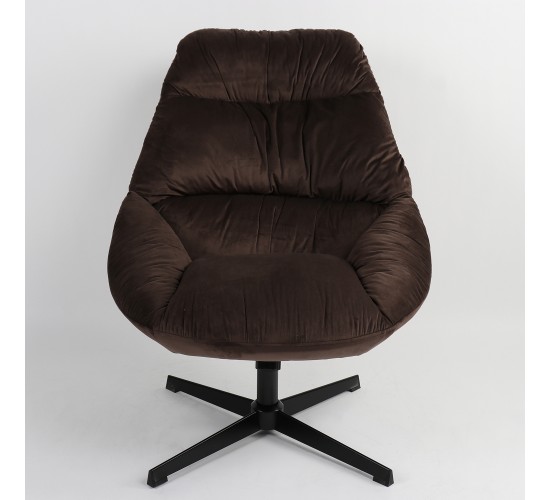 Πολυθρόνα ArteLibre CHANTIERI Καφέ Ύφασμα/Μέταλλο 94x71x83cm