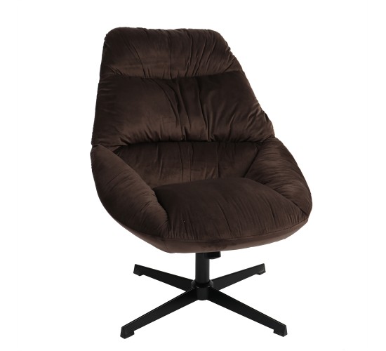 Πολυθρόνα ArteLibre CHANTIERI Καφέ Ύφασμα/Μέταλλο 94x71x83cm