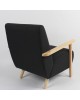 Πολυθρόνα ArteLibre GREVILLEA Μαύρο/Φυσικό Ύφασμα/Ξύλο 82x70.5x85cm