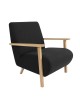 Πολυθρόνα ArteLibre GREVILLEA Μαύρο/Φυσικό Ύφασμα/Ξύλο 82x70.5x85cm