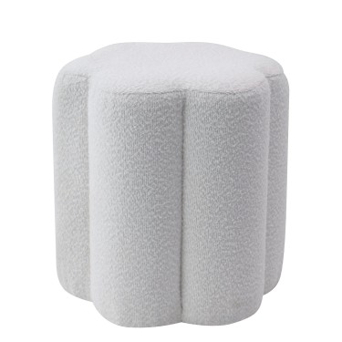 Σκαμπό ArteLibre BAT FLOWER Γκρι Ανοιχτό Ύφασμα Μπουκλέ 38x38x40cm