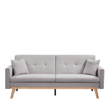 Καναπές Κρεβάτι ArteLibre BELVIA Ανοιχτό Γκρι 202x89x83cm