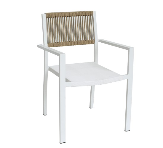 Πολυθρόνα Κήπου ArteLibre HORUS Λευκό/Καφέ Αλουμίνιο/Rattan 56x58x83cm Πολυθρόνα Κήπου ArteLibre HORUS Λευκό/Καφέ Αλουμίνιο/Rattan 56x58x83cm