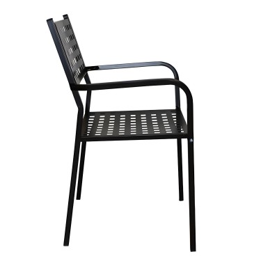 Πολυθρόνα Κήπου ArteLibre MONTU Μαύρο Μέταλλο 54x51x84cm