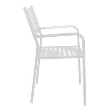 Πολυθρόνα Κήπου ArteLibre MONTU Λευκό Μέταλλο 54x51x84cm