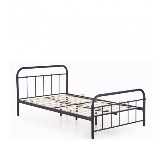 Κρεβάτι ArteLibre LIBERTY Μεταλλικό Sandy Black 209x124x93cm (Στρώμα 120x200cm)