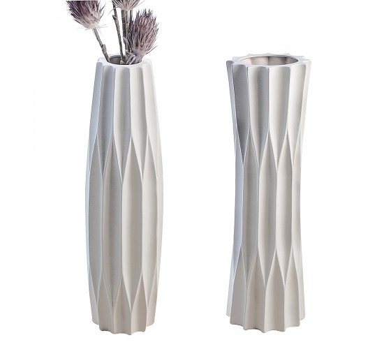 Βάζο ArteLibre Λευκό Κεραμικό 58cm Σε 2 Σχέδια