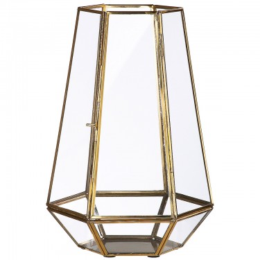 Φανάρι ArteLibre Χρυσό/Διάφανο Μέταλλο/Γυαλί 30cm