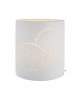 Λάμπα Επιτραπέζια Εκλειπτική Με Διακόσμηση Λουλούδι Λευκό Πορσελάνη 10x17x20cm