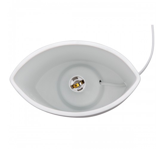 Λάμπα Επιτραπέζια ArteLibre Με Διακόσμηση Μάτι Λευκό Πορσελάνη 10.5x18x28cm