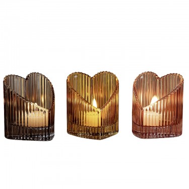 Θήκη Ρεσώ ArteLibre Καρδιά Διάφανο Γυαλί 7x7.5x9cm Σε 3 Αποχρώσεις