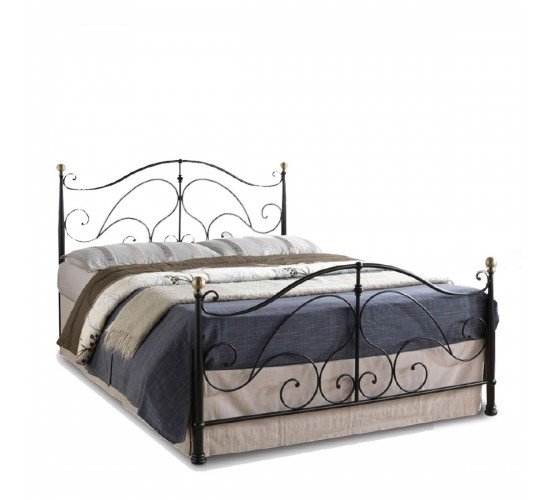 Κρεβάτι EVELYN Μεταλλικό Semy Glossy Black 210x159x109cm Κρεβάτι EVELYN Μεταλλικό Semy Glossy Black 210x159x109cm