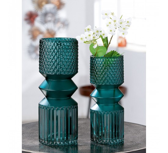 Βάζο ArteLibre Τιρκουάζ Γυαλί 30cm