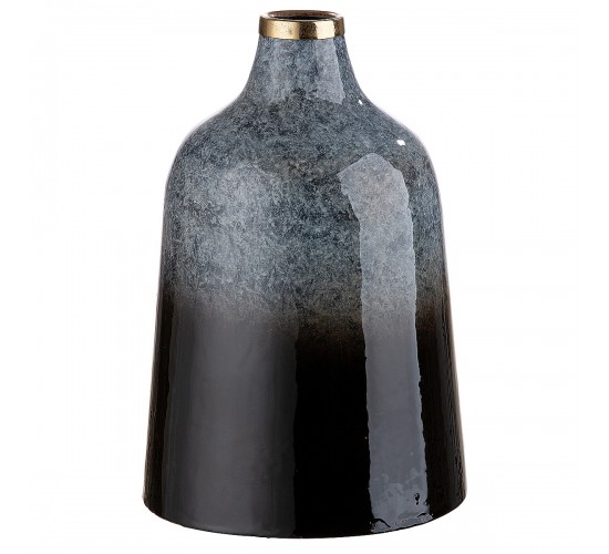 Βάζο ArteLibre Κωνικό Μαύρο/Γκρι Μέταλλο 25cm Βάζο ArteLibre Κωνικό Μαύρο/Γκρι Μέταλλο 25cm