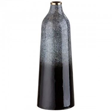 Βάζο ArteLibre Κωνικό Μαύρο/Γκρι Μέταλλο 40cm