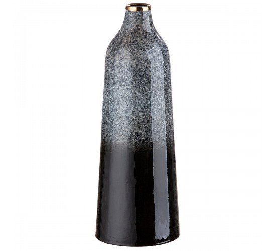 Βάζο ArteLibre Κωνικό Μαύρο/Γκρι Μέταλλο 40cm Βάζο ArteLibre Κωνικό Μαύρο/Γκρι Μέταλλο 40cm