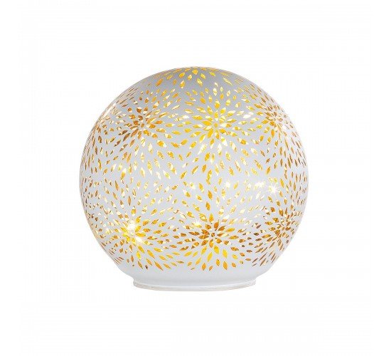 Διακοσμητικό Μπάλα Φωτιζόμενη LED Λευκό Γυαλί 15cm