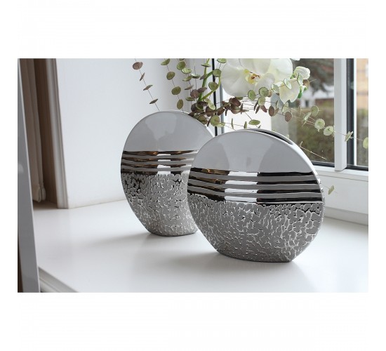 Βάζο ArteLibre Λευκό/Ασημί Κεραμικό 10x20.5x25cm