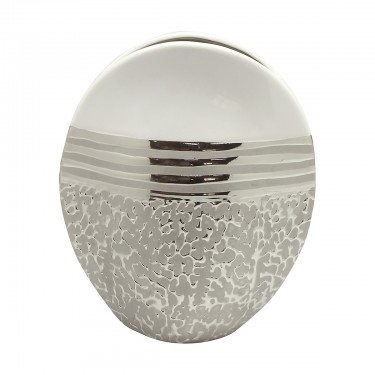 Βάζο ArteLibre Λευκό/Ασημί Κεραμικό 10x20.5x25cm