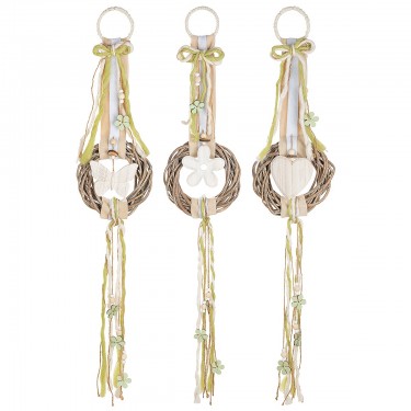 Διακοσμητικό Κρεμαστό ArteLibre Στεφάνι Πολύχρωμο Ύφασμα/Ξύλο 6x23x105cm Σε 3 Σχέδια