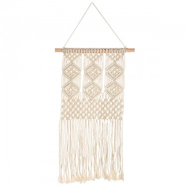 Διακοσμητικό Κρεμαστό ArteLibre Μακραμέ Μπεζ Ύφασμα 30x75cm