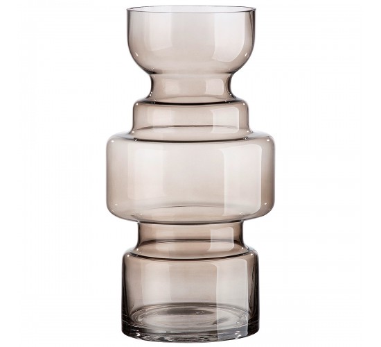 Βάζο Καφέ Γυαλί 16x16x30cm