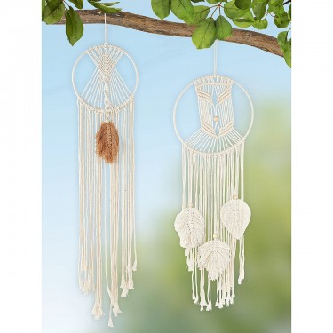 Διακοσμητικό Κρεμαστό ArteLibre Μάτι Λευκό/Μπεζ Ύφασμα 20x85cm