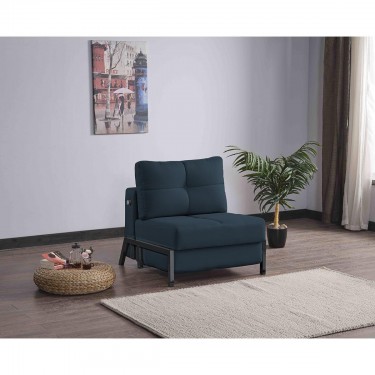 Πολυθρόνα ArteLibre OLIVER Σκούρο Μπλε 87x93x90cm
