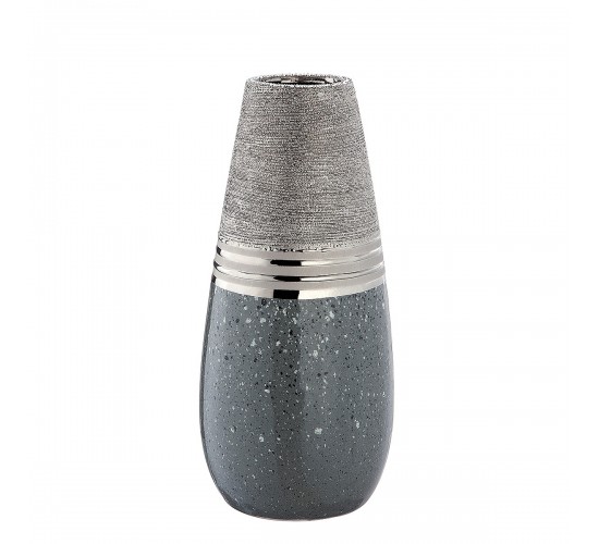 Βάζο ArteLibre Ασημί/Γκρι Κεραμικό 13x13x30cm