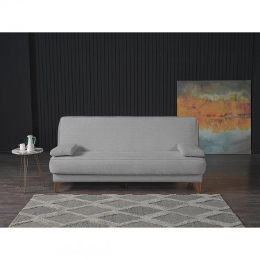 Καναπές Κρεβάτι Τριθέσιος ArteLibre LEO Ανοιχτό Γκρι 190x84x86cm