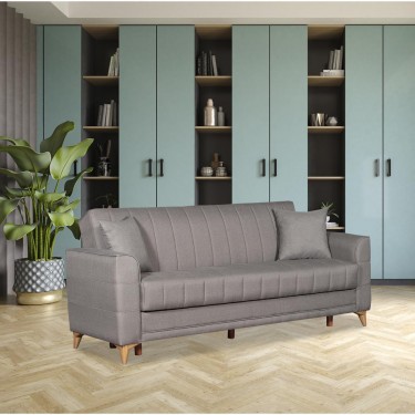 Καναπές Κρεβάτι Τριθέσιος ArteLibre GERARDO Καφέ 210x84x86cm