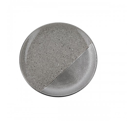 Πιατέλα ArteLibre Γκρι/Ασημί Κεραμικό 35x35x3.5cm