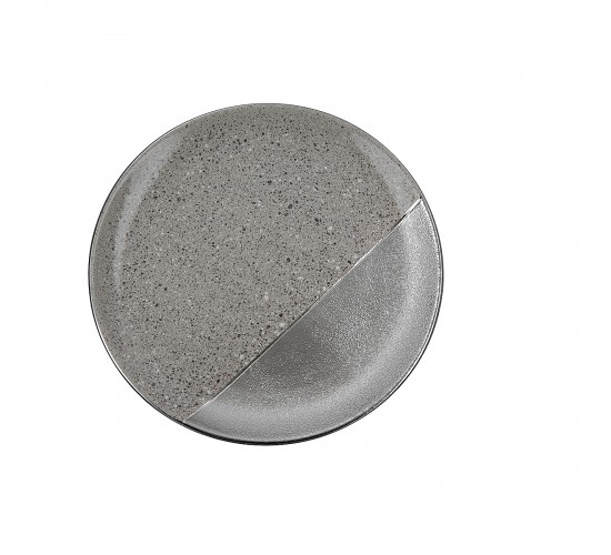 Πιατέλα ArteLibre Γκρι/Ασημί Κεραμικό 35x35x3.5cm