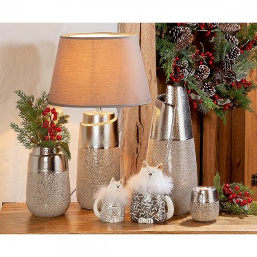 Βάζο ArteLibre Ασημί/Γκρι Κεραμικό 12x12x19.5cm