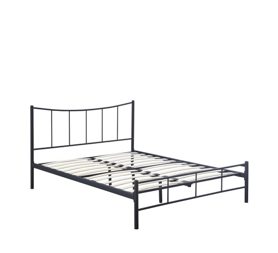 Κρεβάτι Διπλό ArteLibre ROSE Μαύρο Μέταλλο 208x159x100cm (Στρώμα 150x200cm)