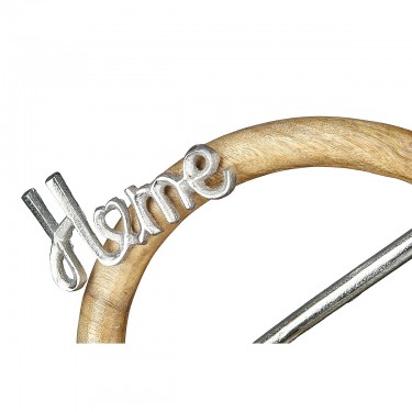 Θήκη Ρεσώ ArteLibre  -Home- Σπίτι Σε Κύκλο Φυσικό/Ασημί Ξύλο/Αλουμίνιο 9x27cm