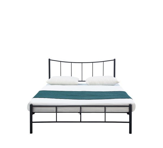 Κρεβάτι Ημίδιπλο ArteLibre ROSE Μαύρο Μέταλλο 208x129x100cm (Στρώμα 120x200cm)