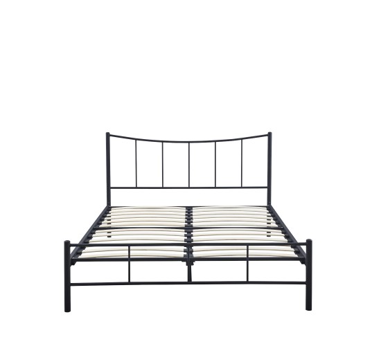 Κρεβάτι Ημίδιπλο ArteLibre ROSE Μαύρο Μέταλλο 208x129x100cm (Στρώμα 120x200cm)